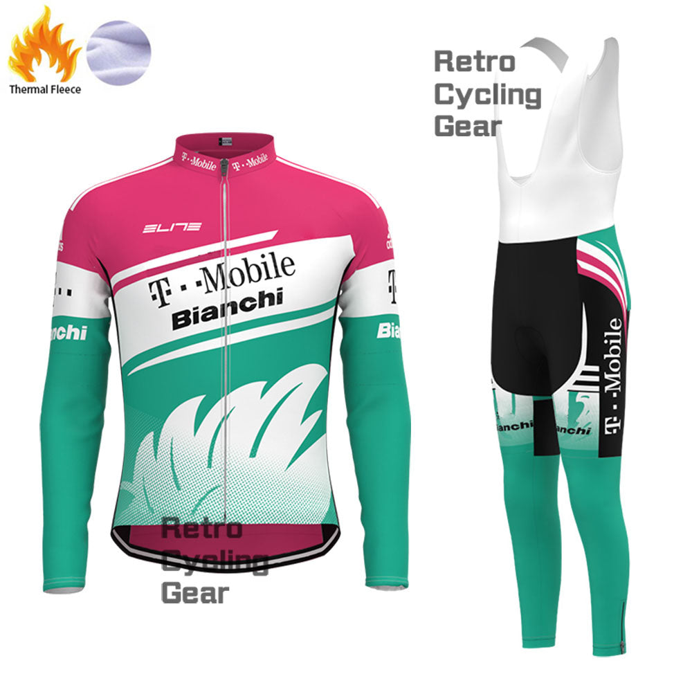 T-Mobile Bianchi Fleece Retro Long Cycling Kits