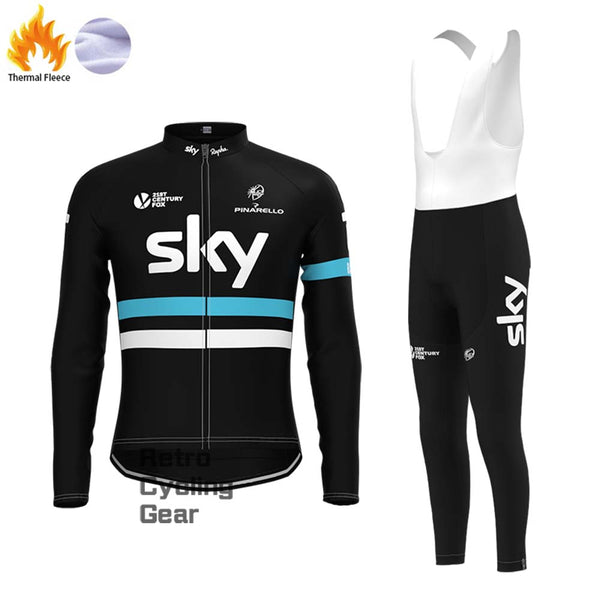 2016 black sky Fleece Retro Long Cycling Kits