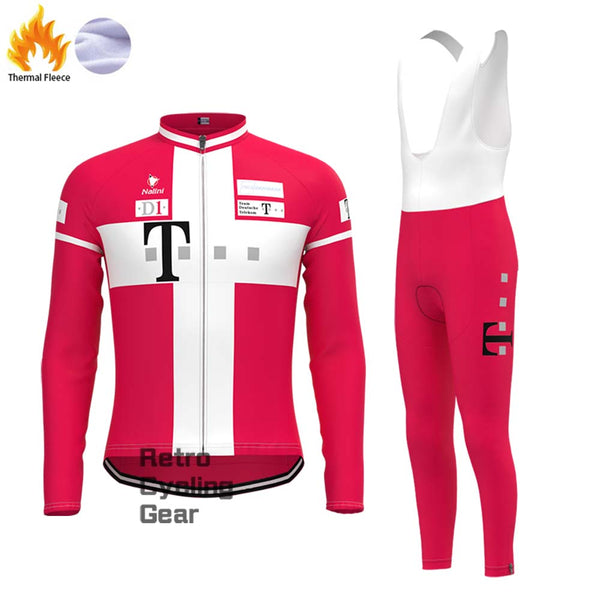 T Red Fleece Retro Long Cycling Kits