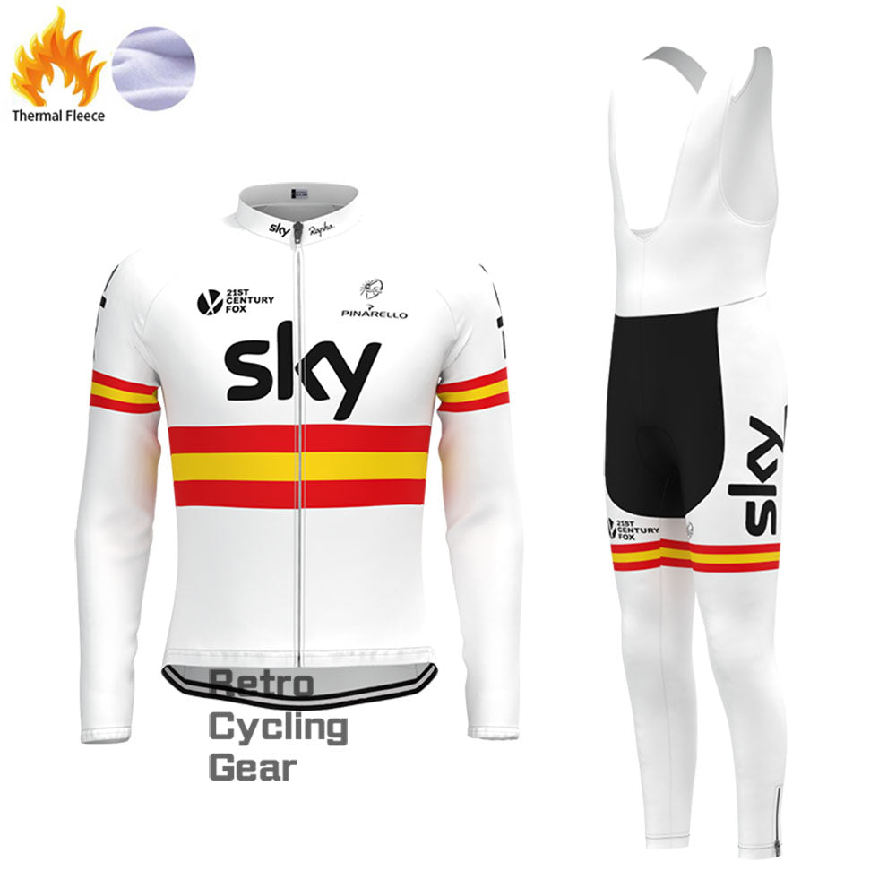 2017 sky Fleece Retro Long Cycling Kits