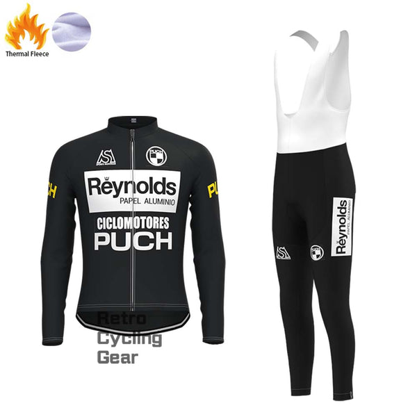 Black Reynolds Fleece Retro Long Cycling Kits