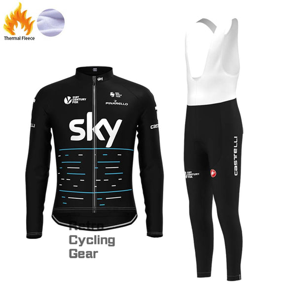 2017 black sky Fleece Retro Long Cycling Kits