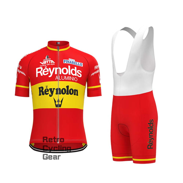 1990s Red Reynolds Retro Short Sleeve Cycling Kits