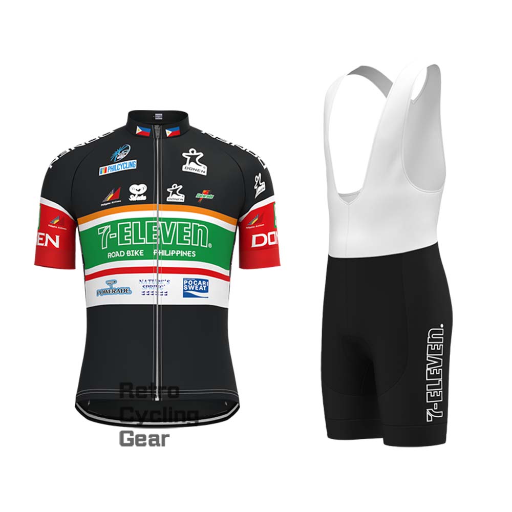 7-ELEVEN black Retro Long Sleeve Cycling Kits