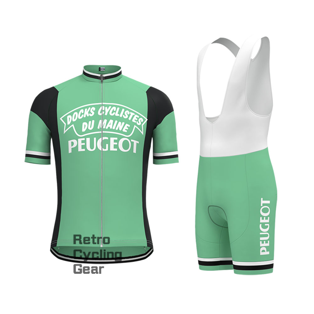 Green PEUGEOT Retro Short Sleeve Cycling Kits