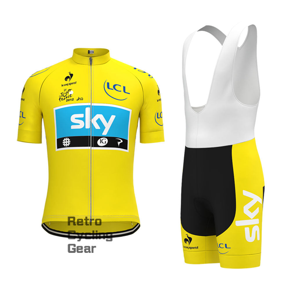 2012 yellow sky Retro Long Sleeve Cycling Kits