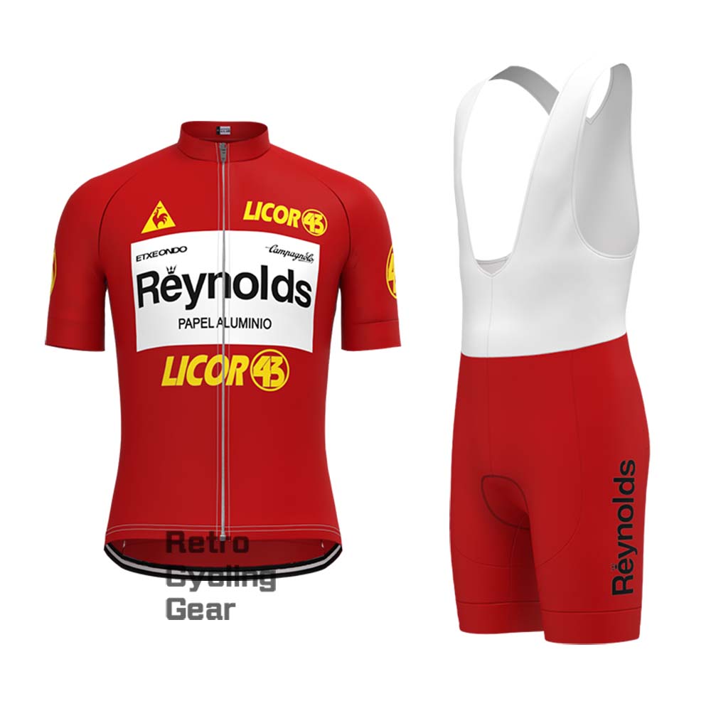 Red Reynolds Retro Short Sleeve Cycling Kits