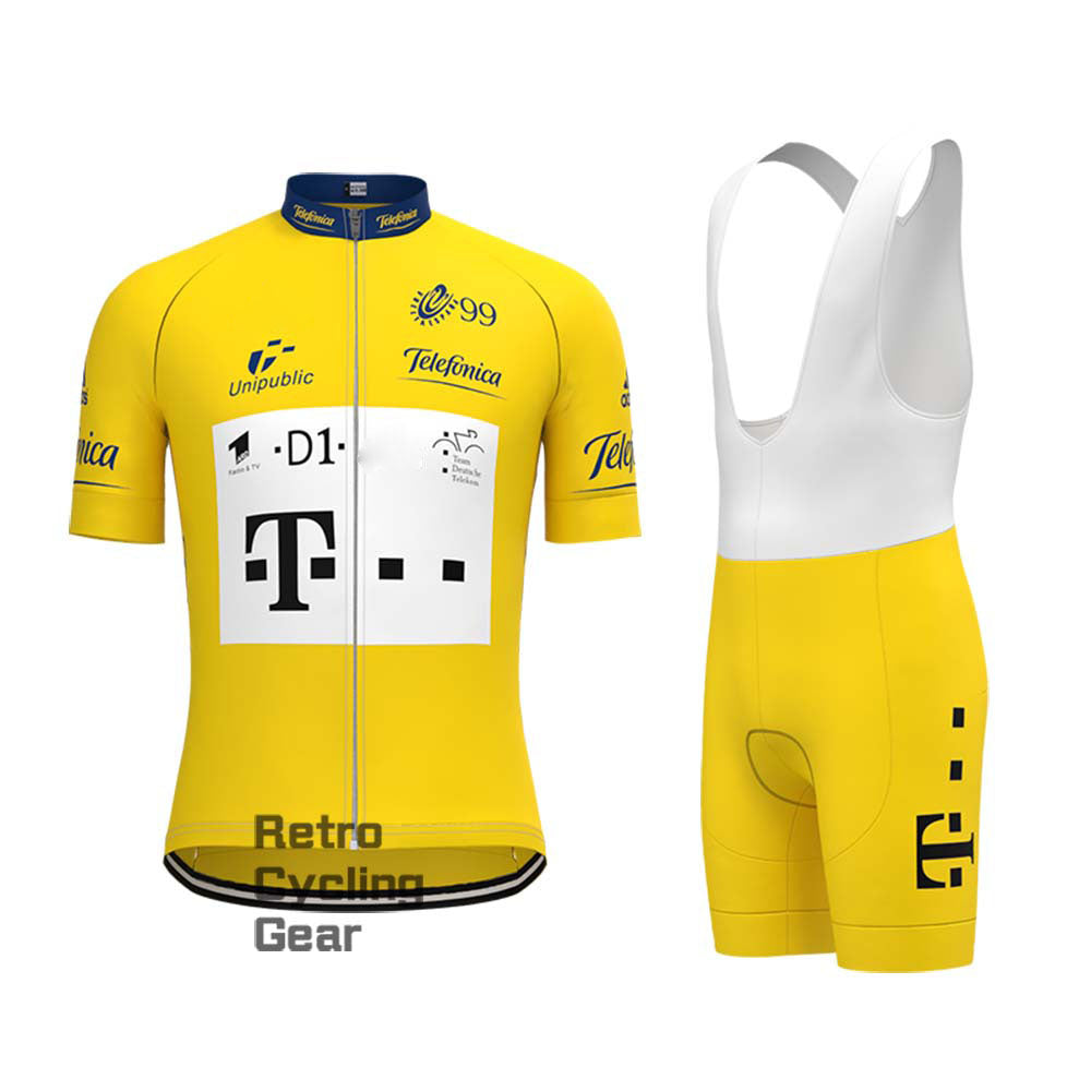 T yellow Retro Short Sleeve Cycling Kits