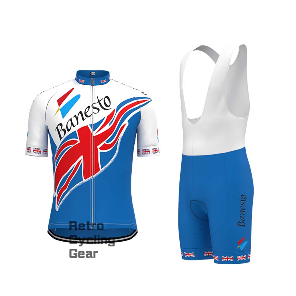 Banesto blue Retro Short Sleeve Cycling Kits