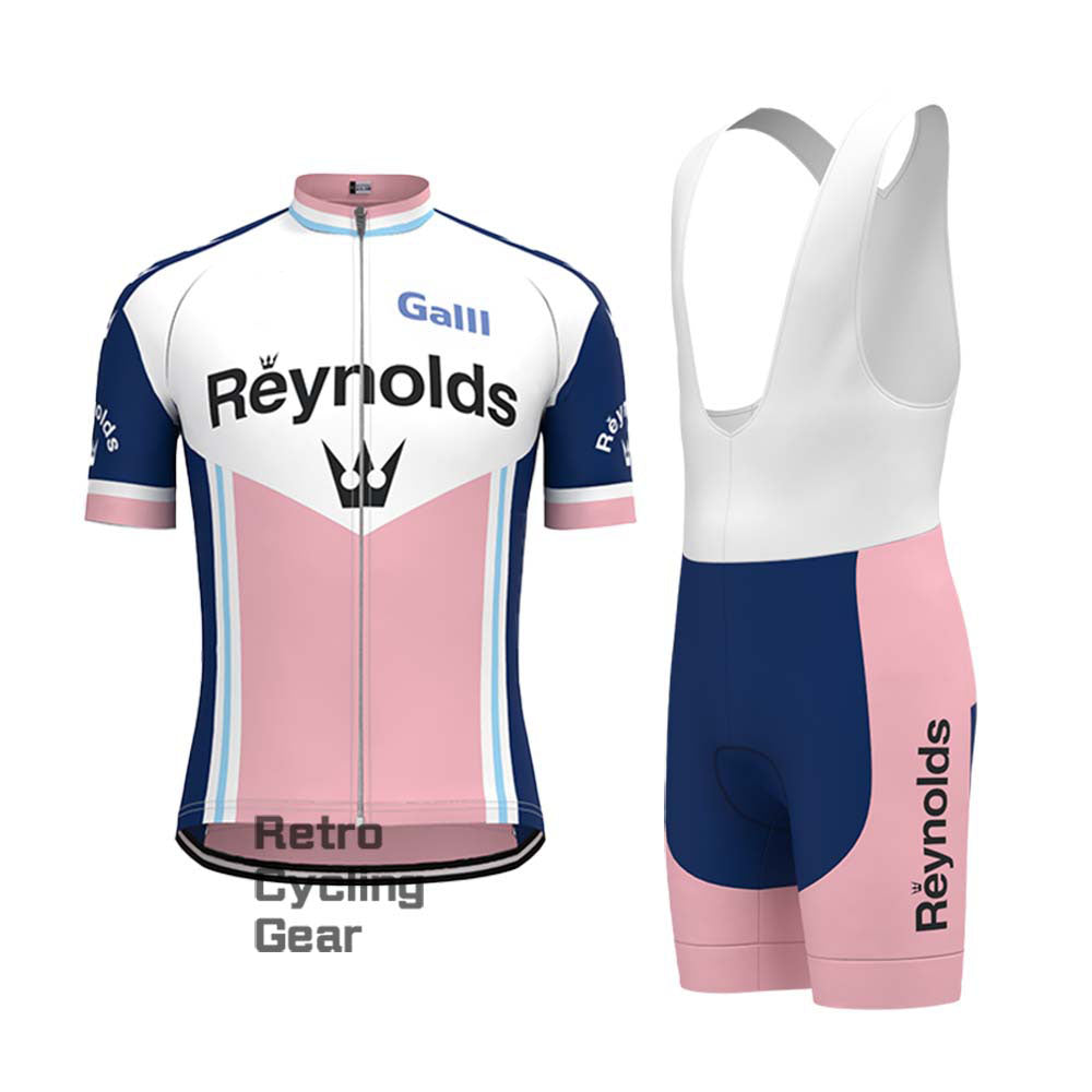 1990s Pink Reynolds Retro Short Sleeve Cycling Kits