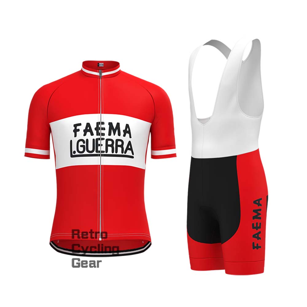 Red FAEMA Retro Long Sleeve Cycling Kits