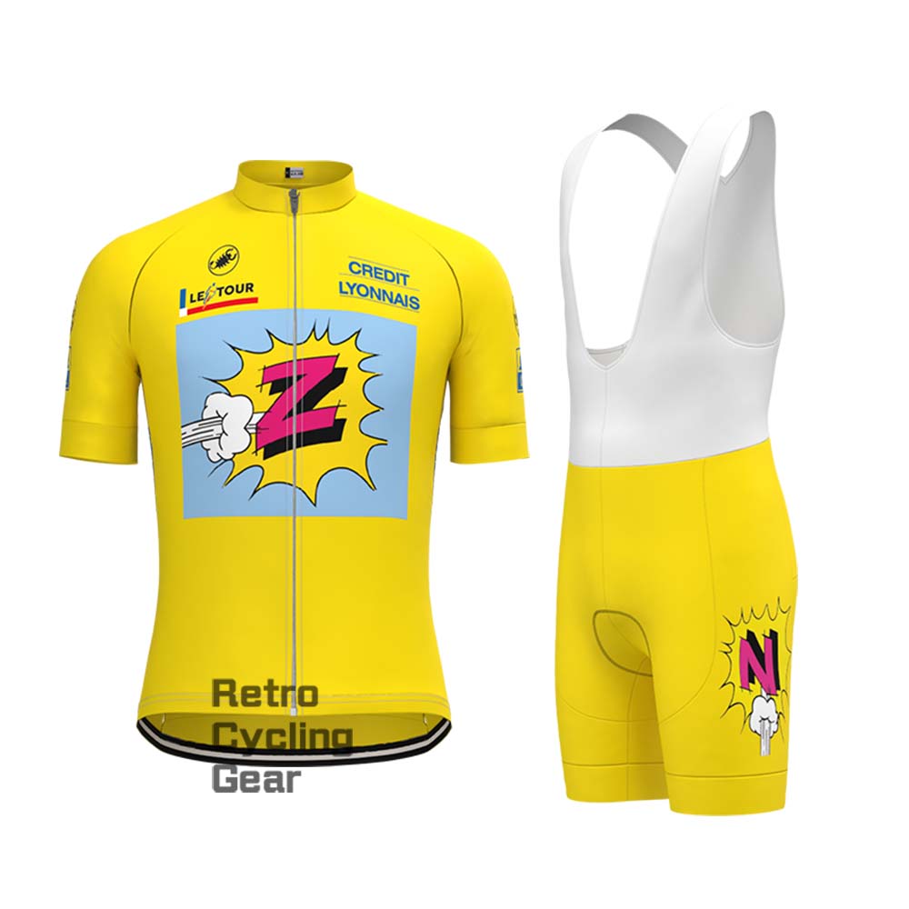 Z Yellow Retro Short Sleeve Cycling Kits