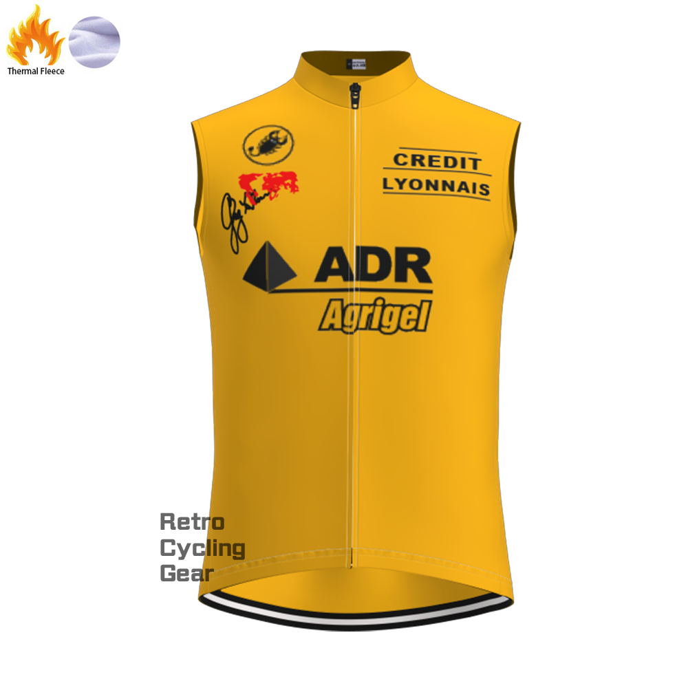 Yellow-ADR Fleece Retro Cycling Vest