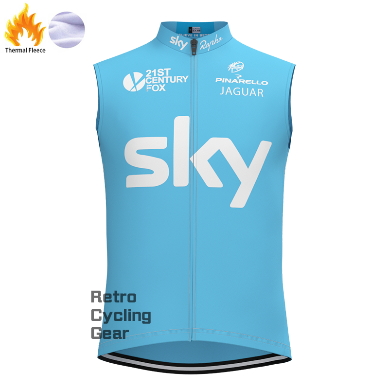 Blue sky Fleece Retro Cycling Vest