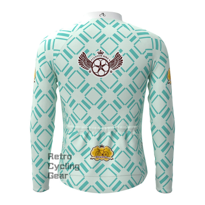 Square green Fleece Long Sleeve Jersey