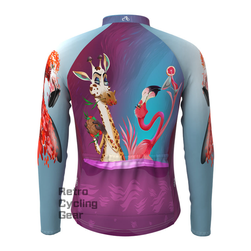 Giraffe flamingos Long Sleeve Jersey