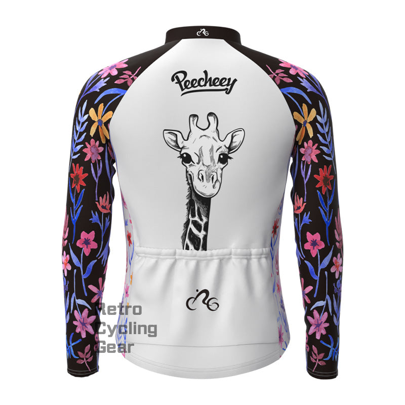 Giraffe flower Fleece Long Sleeve Jersey