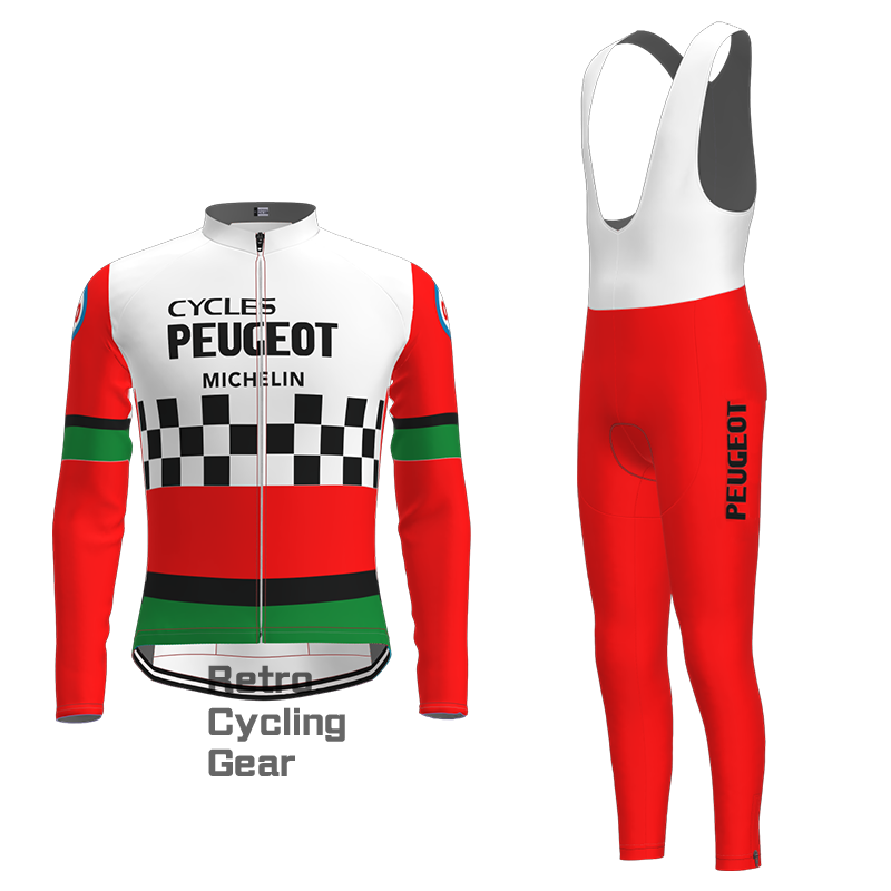 Red Peugeot Retro Short Sleeve Cycling Kits