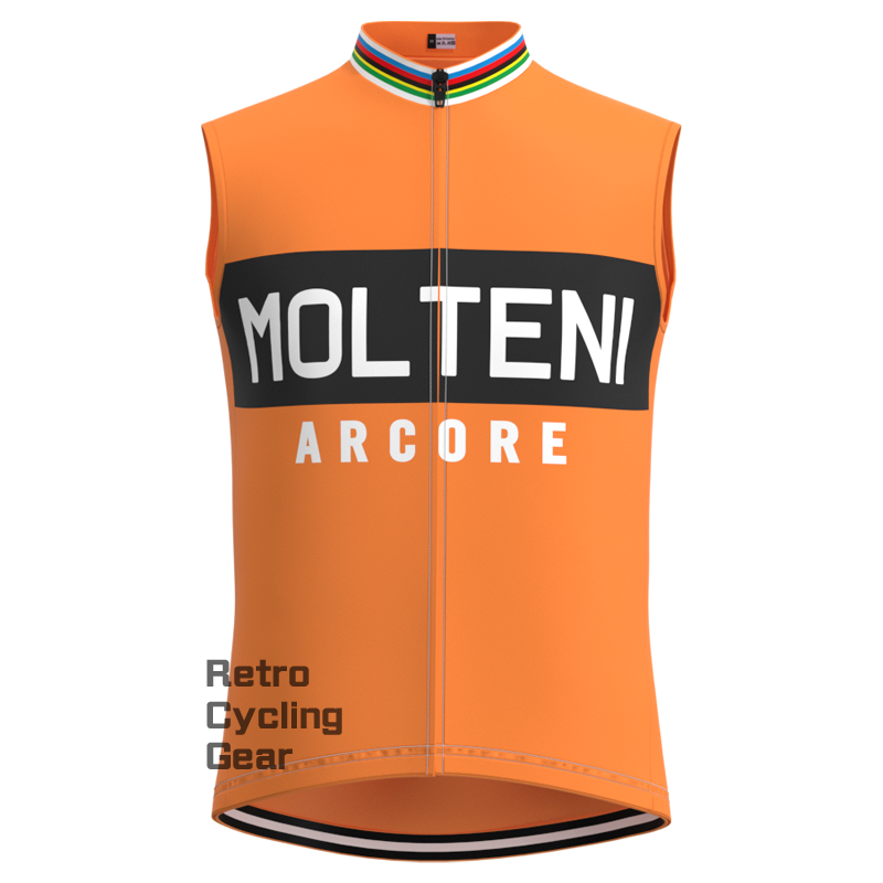 MOLTENI Orange White Retro Long Sleeve Cycling Kit