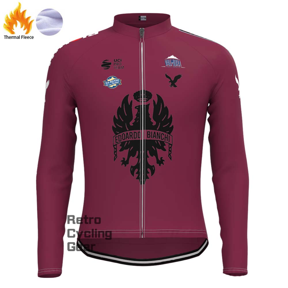 Red Bianchi Fleece Long Cycling Kits