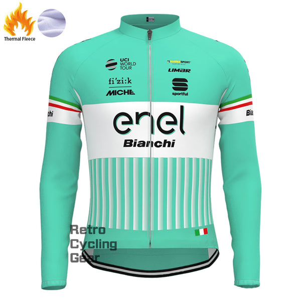 2017 Enel  Bianchi Fleece Long Sleeves Jerseys