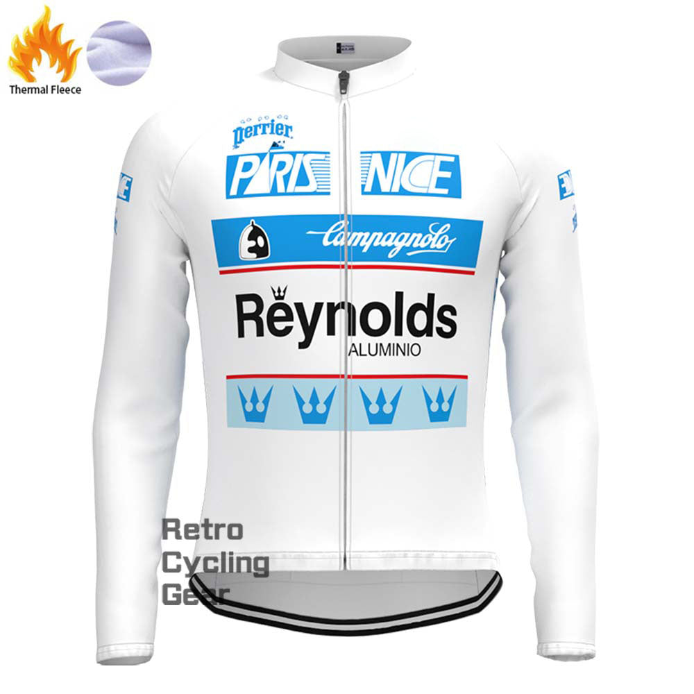 white Reynolds Fleece Retro Long Sleeves Jerseys