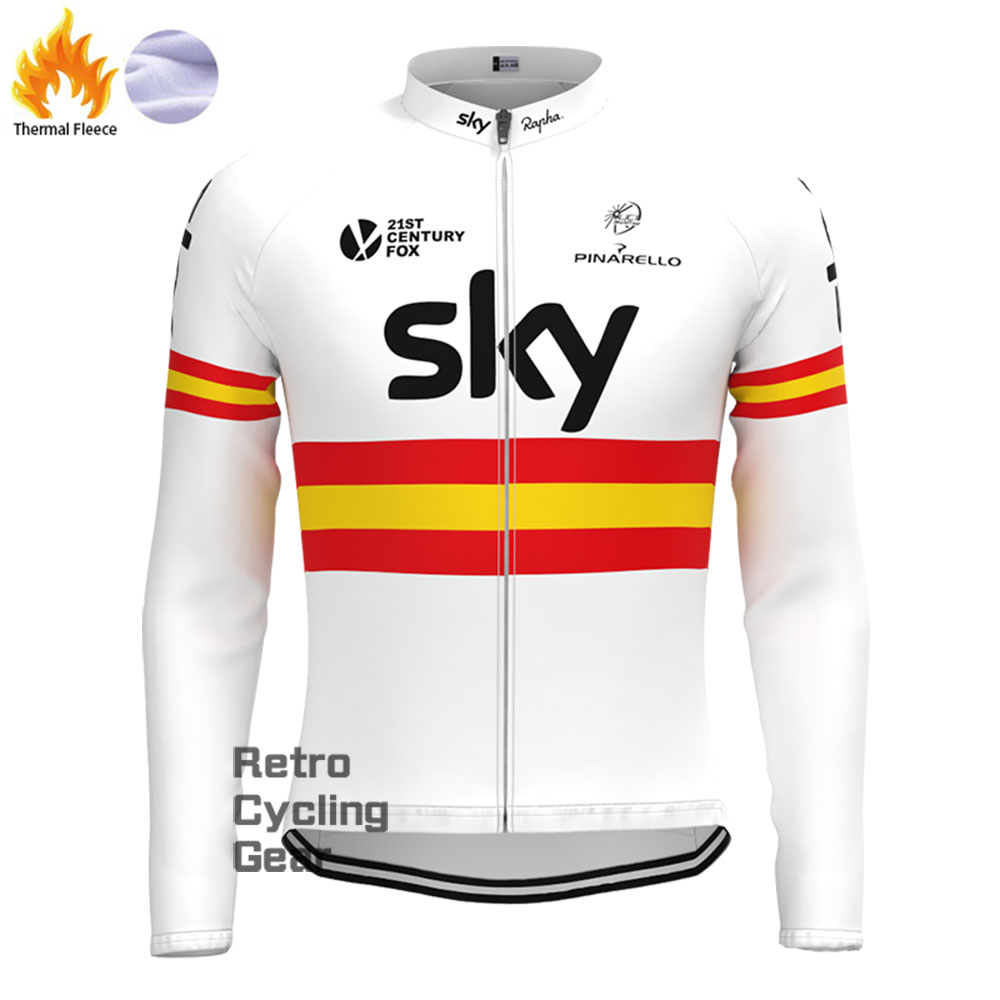 2017 sky Fleece Retro Long Cycling Kits