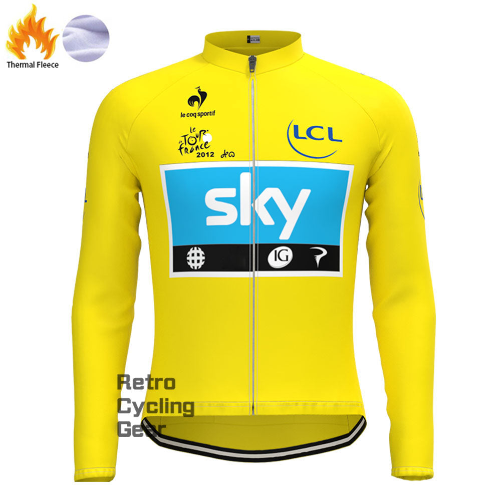 2012 yellow sky Fleece Retro Long Sleeves Jerseys