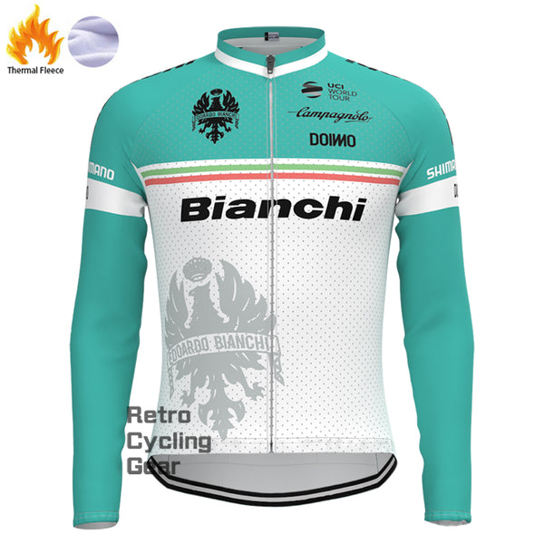 blue Bianchi Fleece Long Sleeves Jerseys