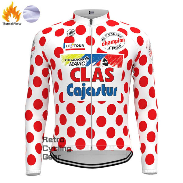 Red dot CLAS Fleece Retro Long Sleeves Jerseys