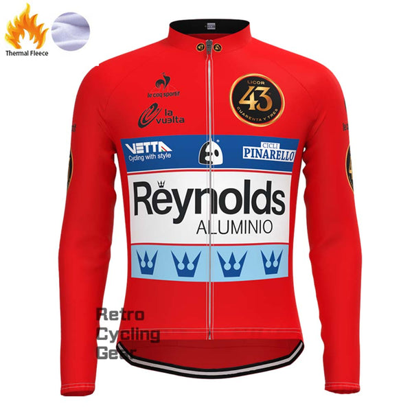 43 red Reynolds Fleece Retro Long Sleeves Jerseys