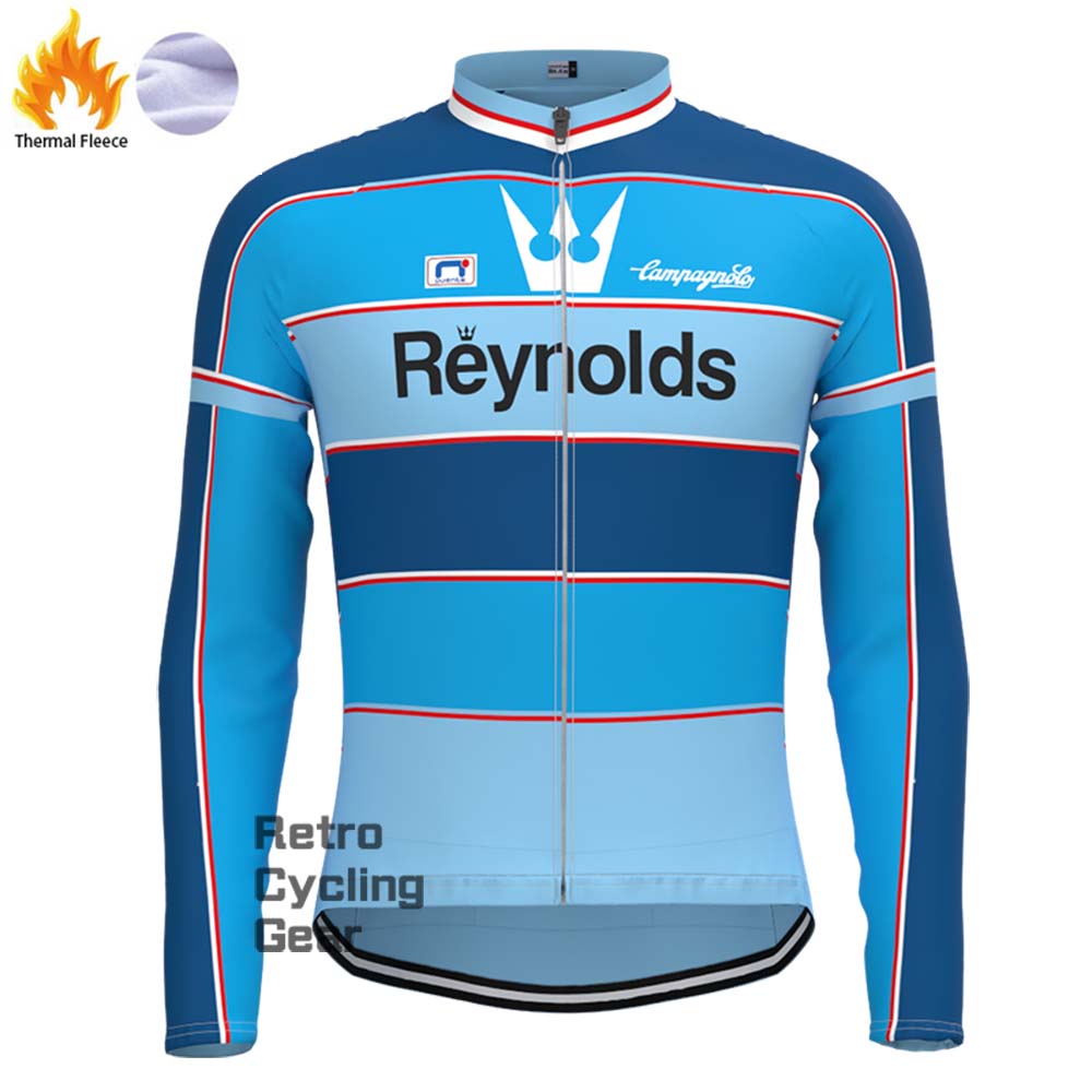 1990s blue Reynolds Fleece Retro Long Cycling Kits