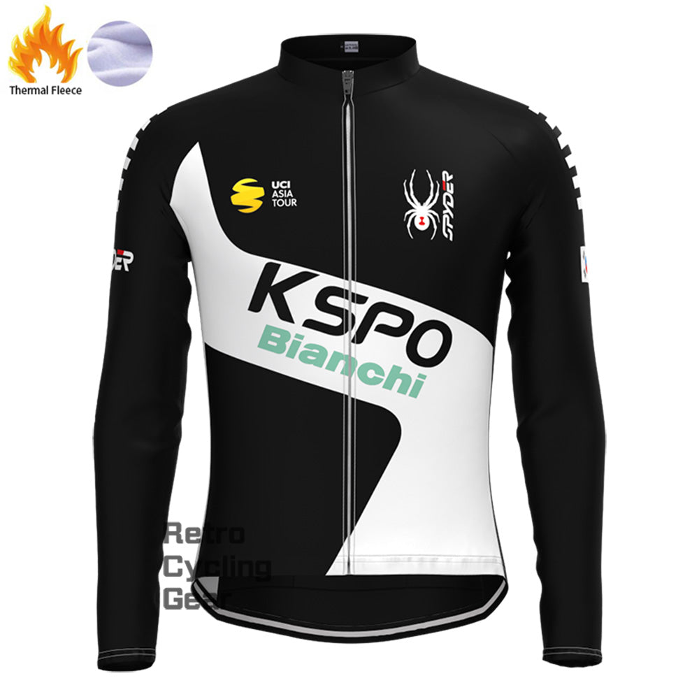 KSPO Bianchi Fleece Retro Long Sleeves Jerseys