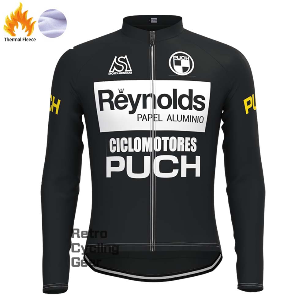 Black Reynolds Fleece Retro Long Cycling Kits