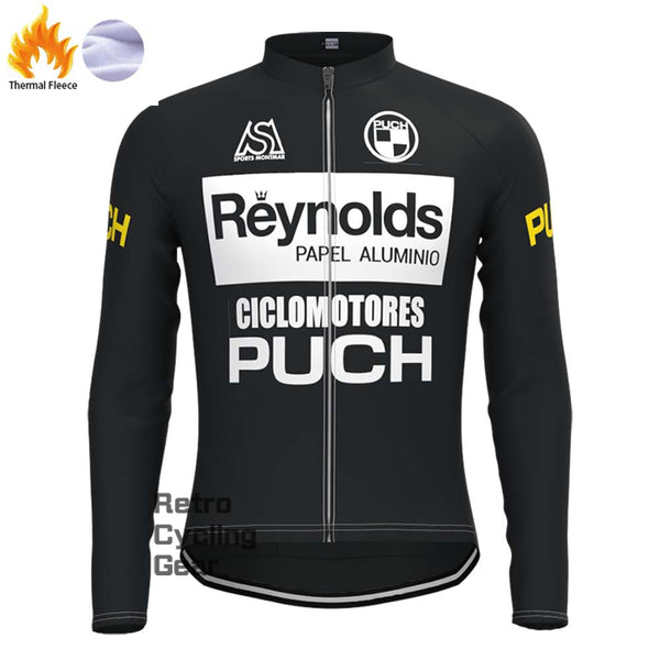 Black Reynolds Fleece Retro Long Sleeves Jerseys