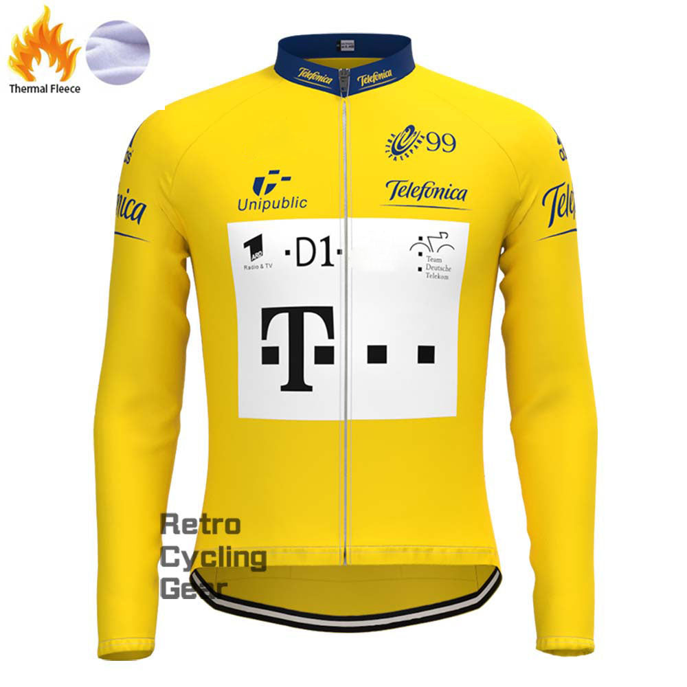 T yellow Fleece Retro Long Cycling Kits