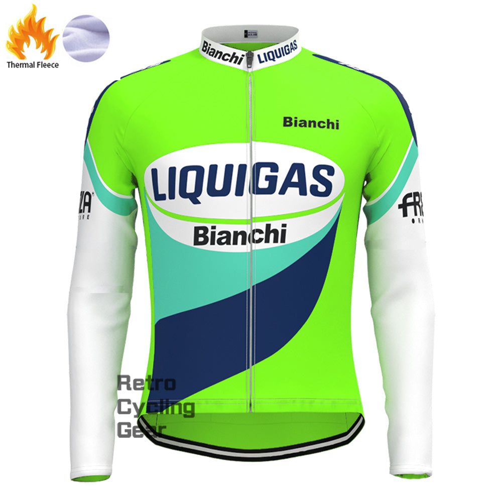 2005 Bianchi Fleece Retro Long Sleeves Jerseys