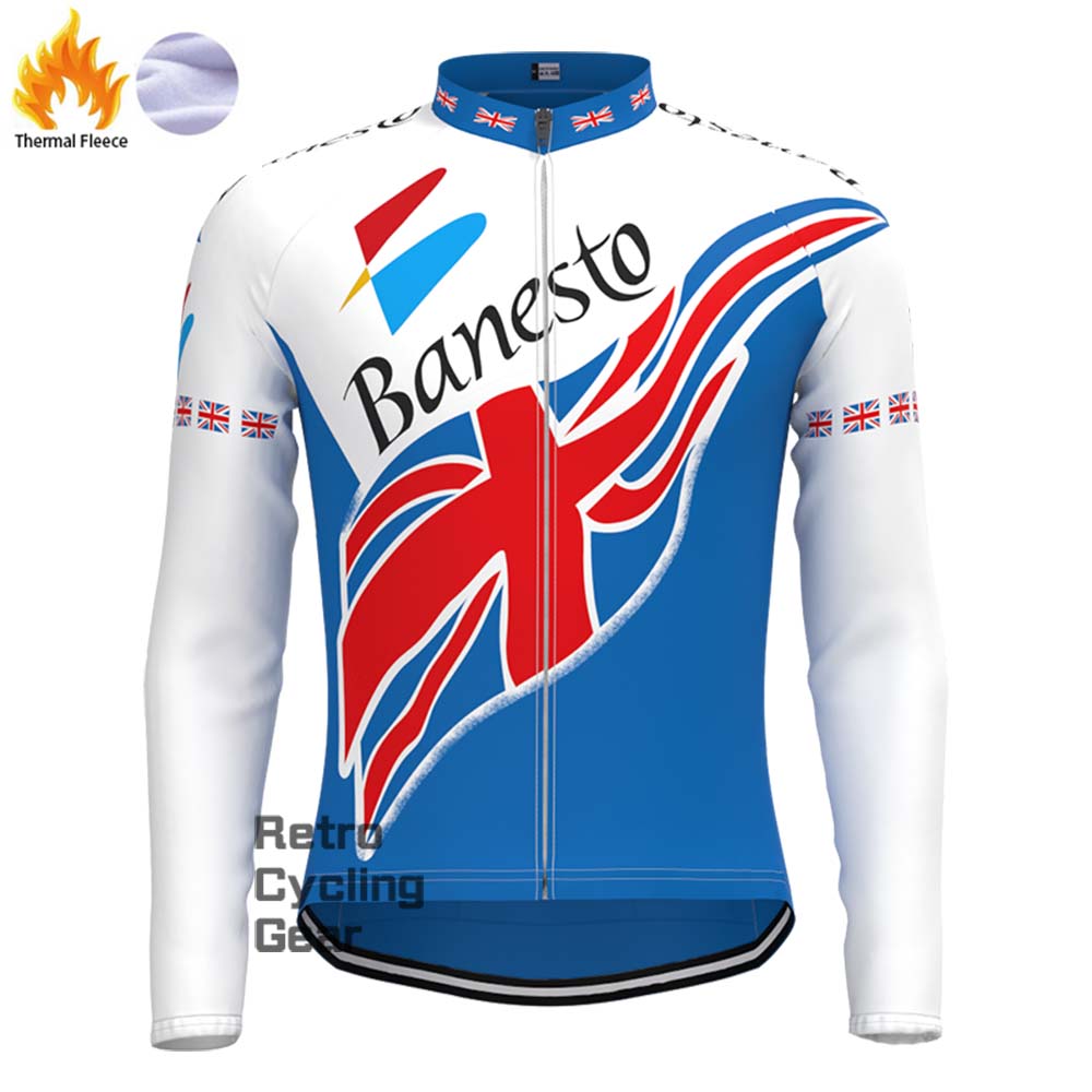 Banesto blue Fleece Retro Long Cycling Kits