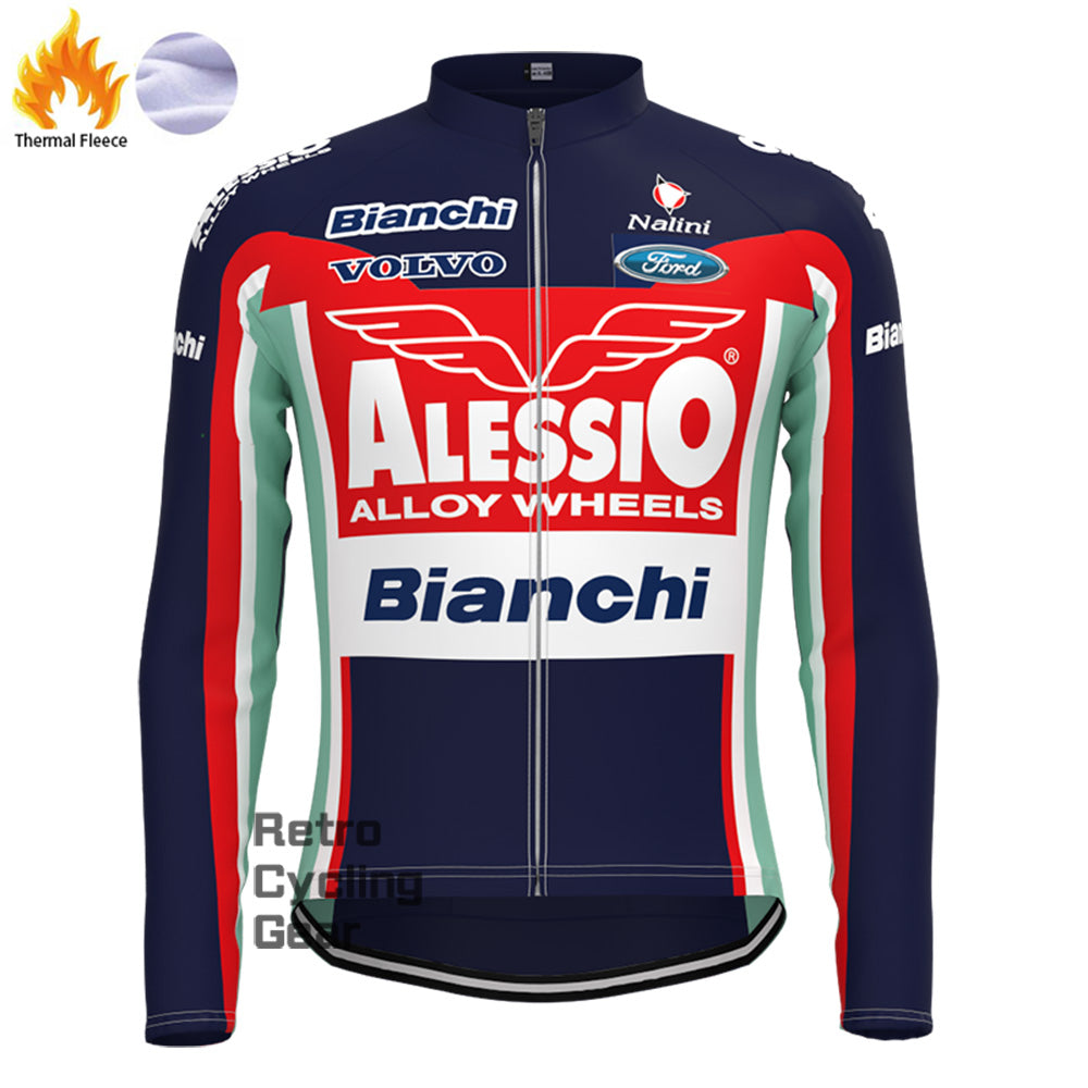 2004 Bianchi Fleece Retro Long Sleeves Jerseys