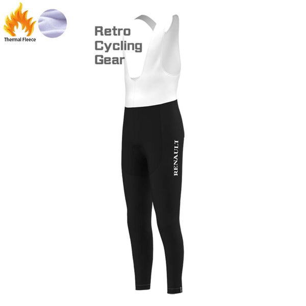 black elf Fleece Retro Cycling Bib Pants