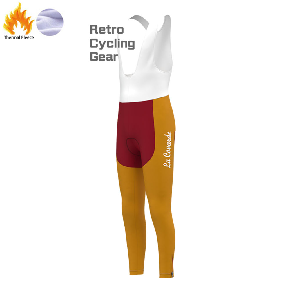 La Caualde Fleece Retro Cycling Bib Pants