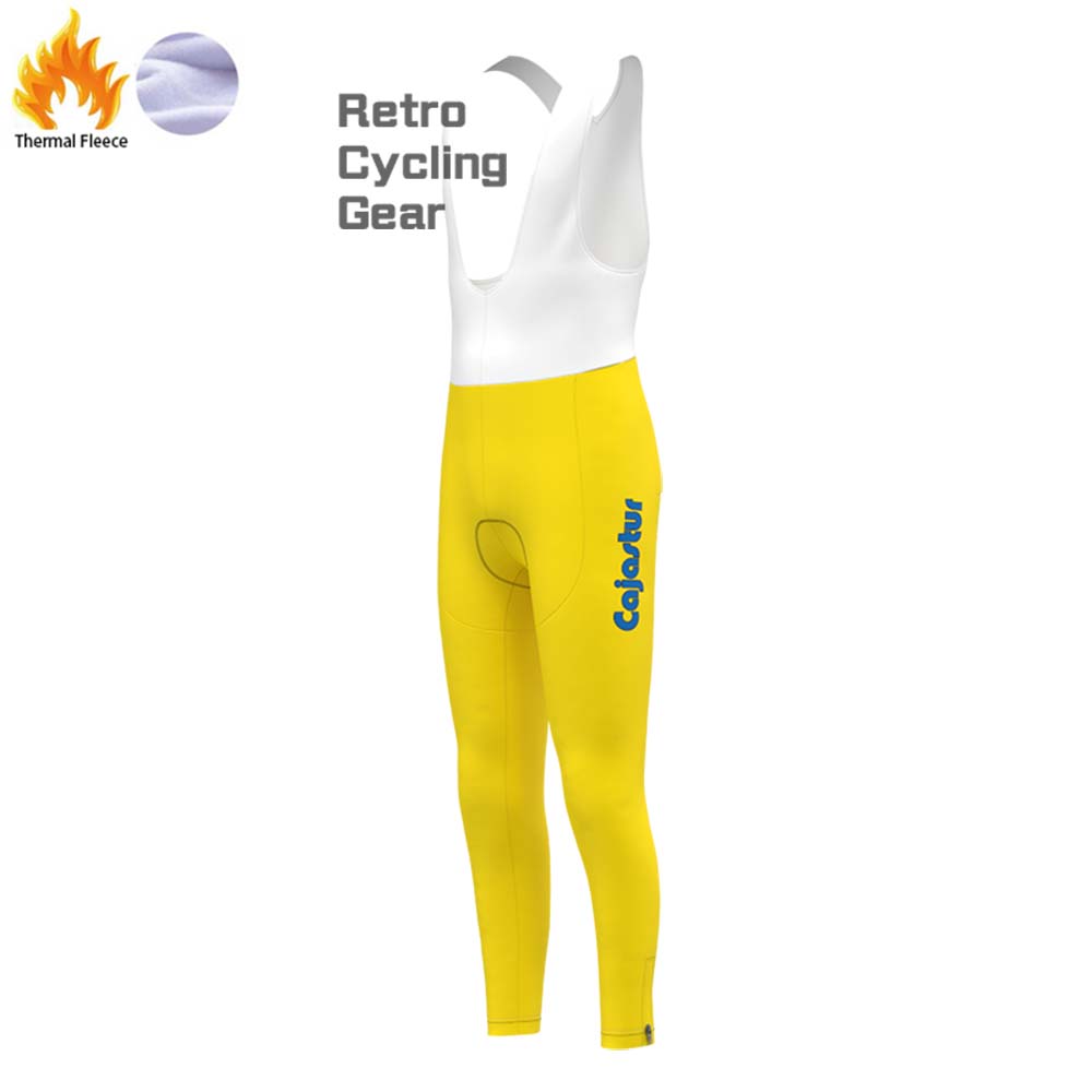 CLAS Yellow Fleece Retro Long Cycling Kits