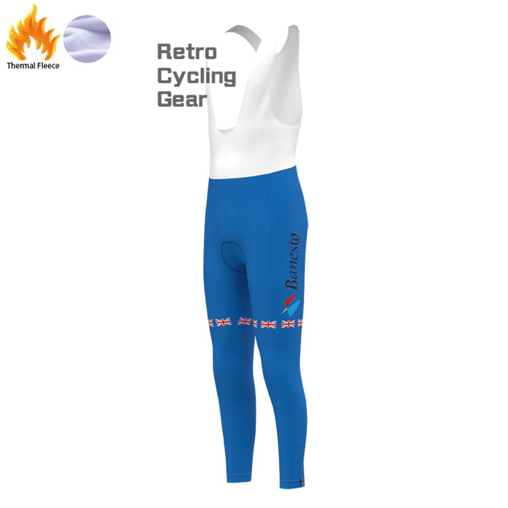 Banesto blue Fleece Retro Long Cycling Kits