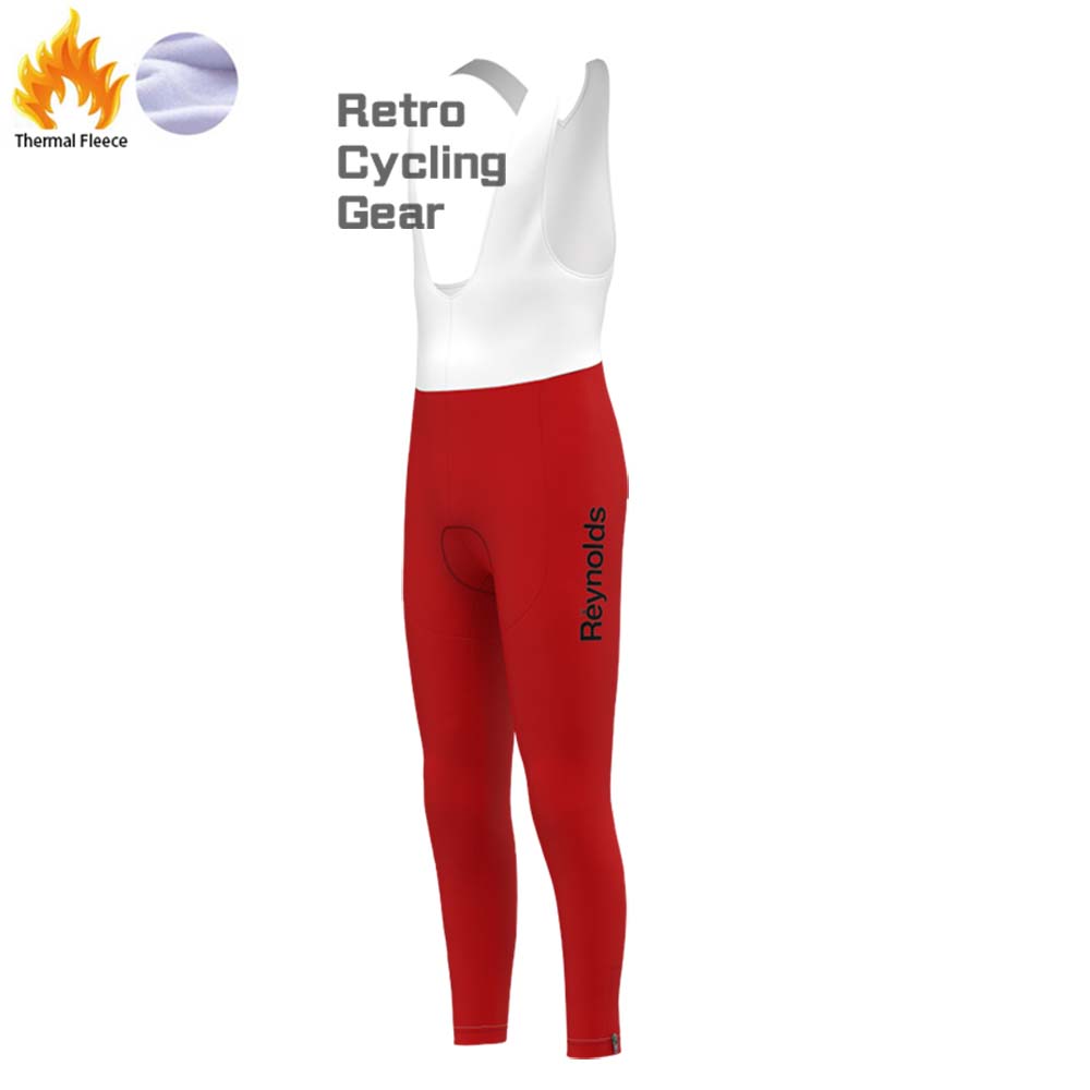 Red Reynolds Fleece Retro Long Cycling Kits