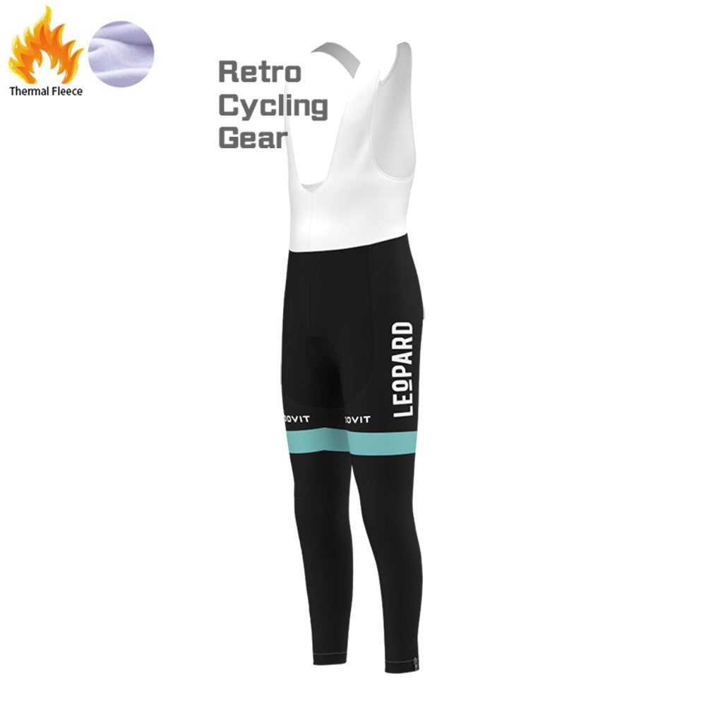 Leopard Bianchi Fleece Cycling Bib Pants