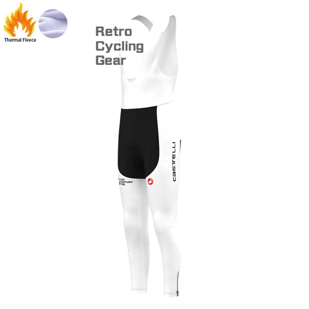 2018 white sky Fleece Retro Long Cycling Kits