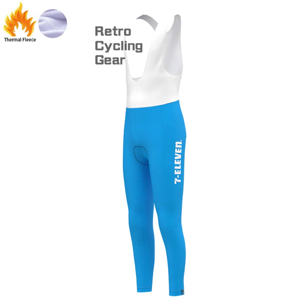 1990s 7-ELEVEN Fleece Retro Cycling Bib Pants