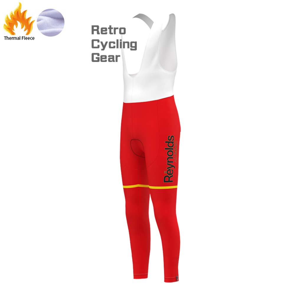 1990s Red Reynolds Fleece Retro Long Cycling Kits