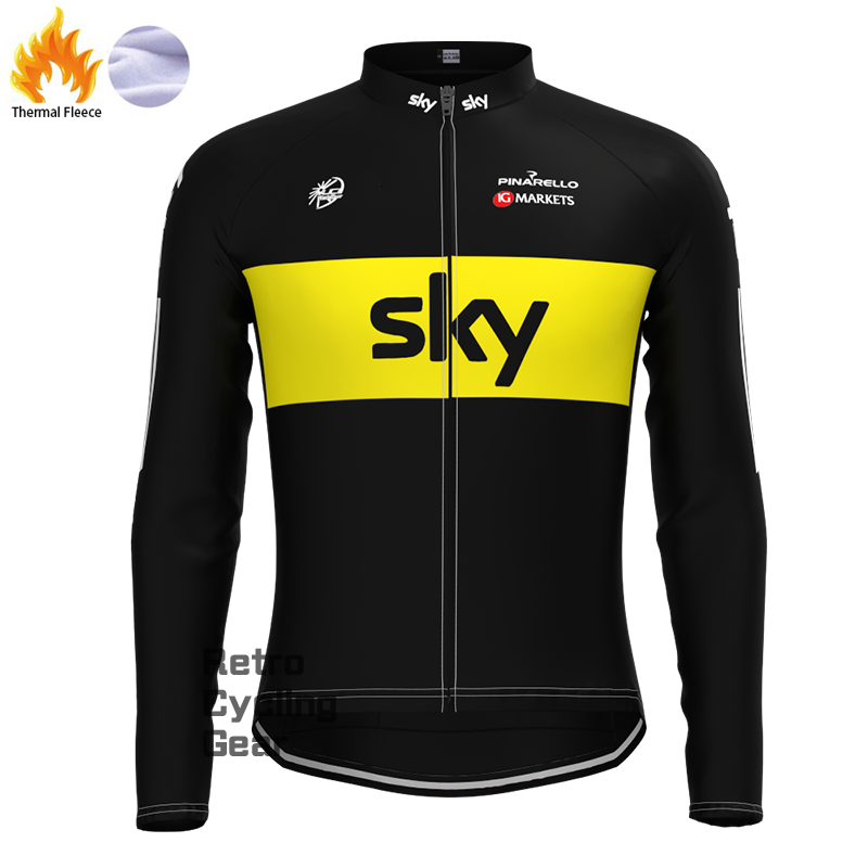 2015 sky Fleece Retro Long Cycling Kits