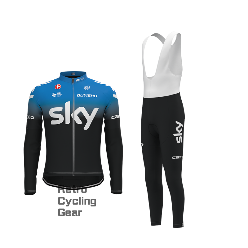 sky Retro Long Sleeve Cycling Kits